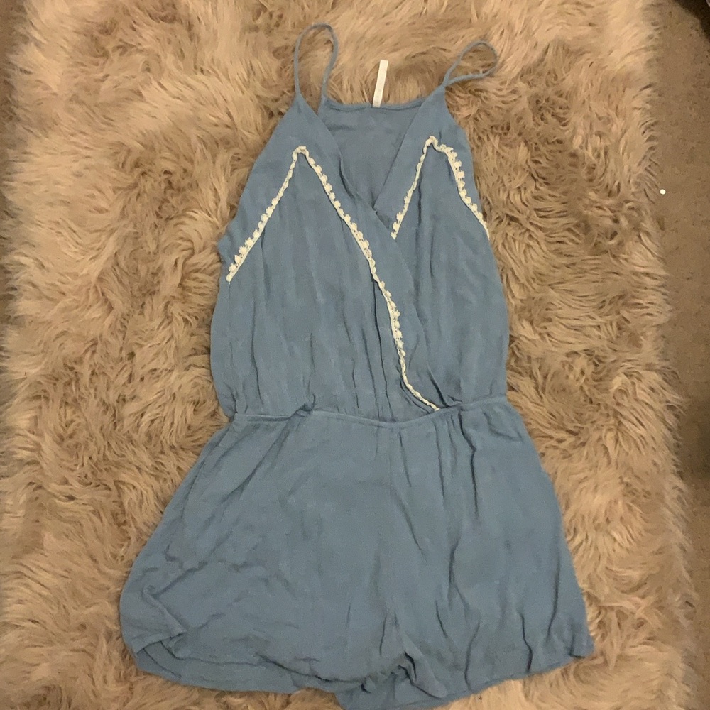 light blue romper